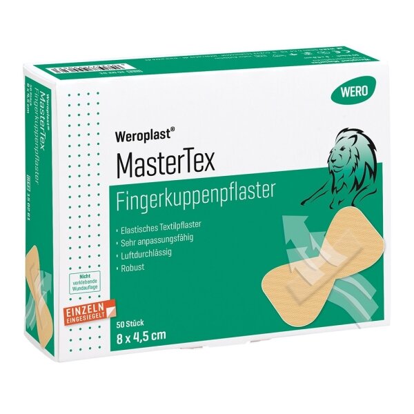 Weroplast MasterTex - Fingerkuppenpflaster - 8 x 4,5 cm | 50 St.